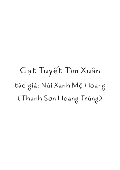 Gạt Tuyết Tìm Xuân